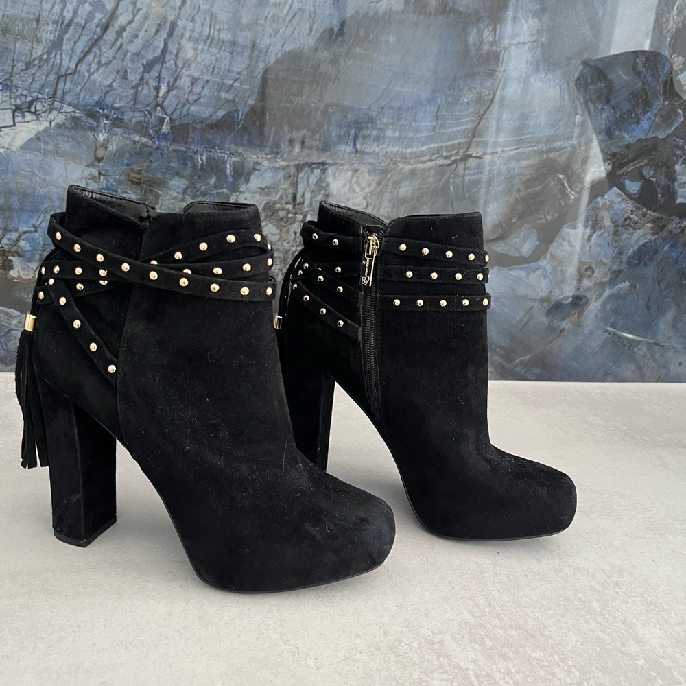 Jessica Simpson Black Studded Ankle Boots